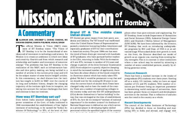 Mission and Vision of IIT Bombay : a commentary – Ed 16.1, Oct 2013