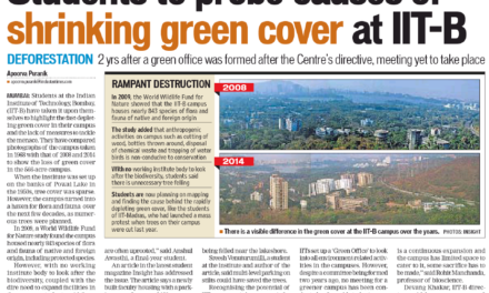 Hindustan Times: Students to probe causes of shrinking green cover at IIT-B