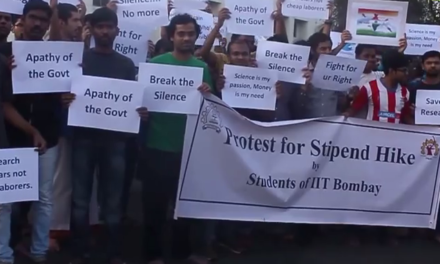 IITB Students protest peacefully against the delay in PG Stipend Hikes