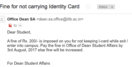 ID Card fine introduced